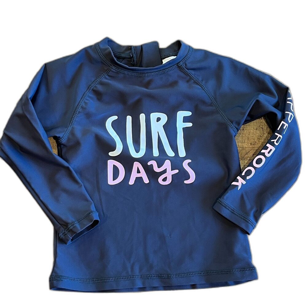 SnapperRock NZ "Surf Days" Rashguard Gray 18-24M UV Protection Kids Sun Protect